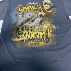 Vintage Alstyle Dark Gray Swamp People Graphic Tee.